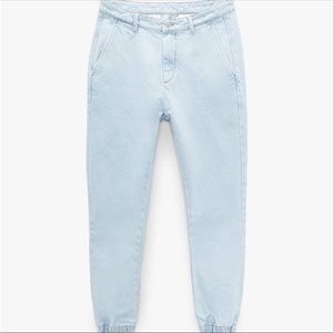NWT ZARA men’s jogger jeans powder blue size 29 denim